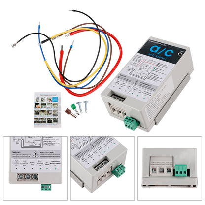 AC Soft Starter Reverse Motor Protection Easy DIY Install kit Fits Inside AC Compact Surge Protector & Motor Saver Ideal For HVAC Generators & Utility Power