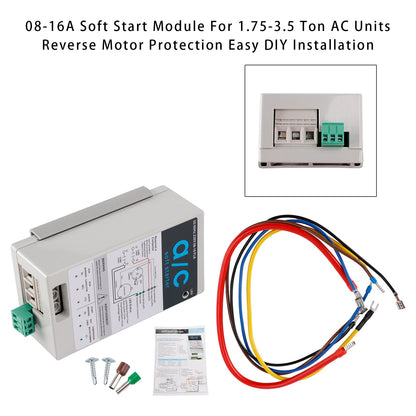1.75-3.5 Ton AC Units  Reverse Motor Protection Easy DIY Installation 08-16A Soft Start Module