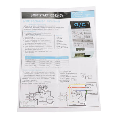 1.75-3.5 Ton AC Units  Reverse Motor Protection Easy DIY Installation 08-16A Soft Start Module