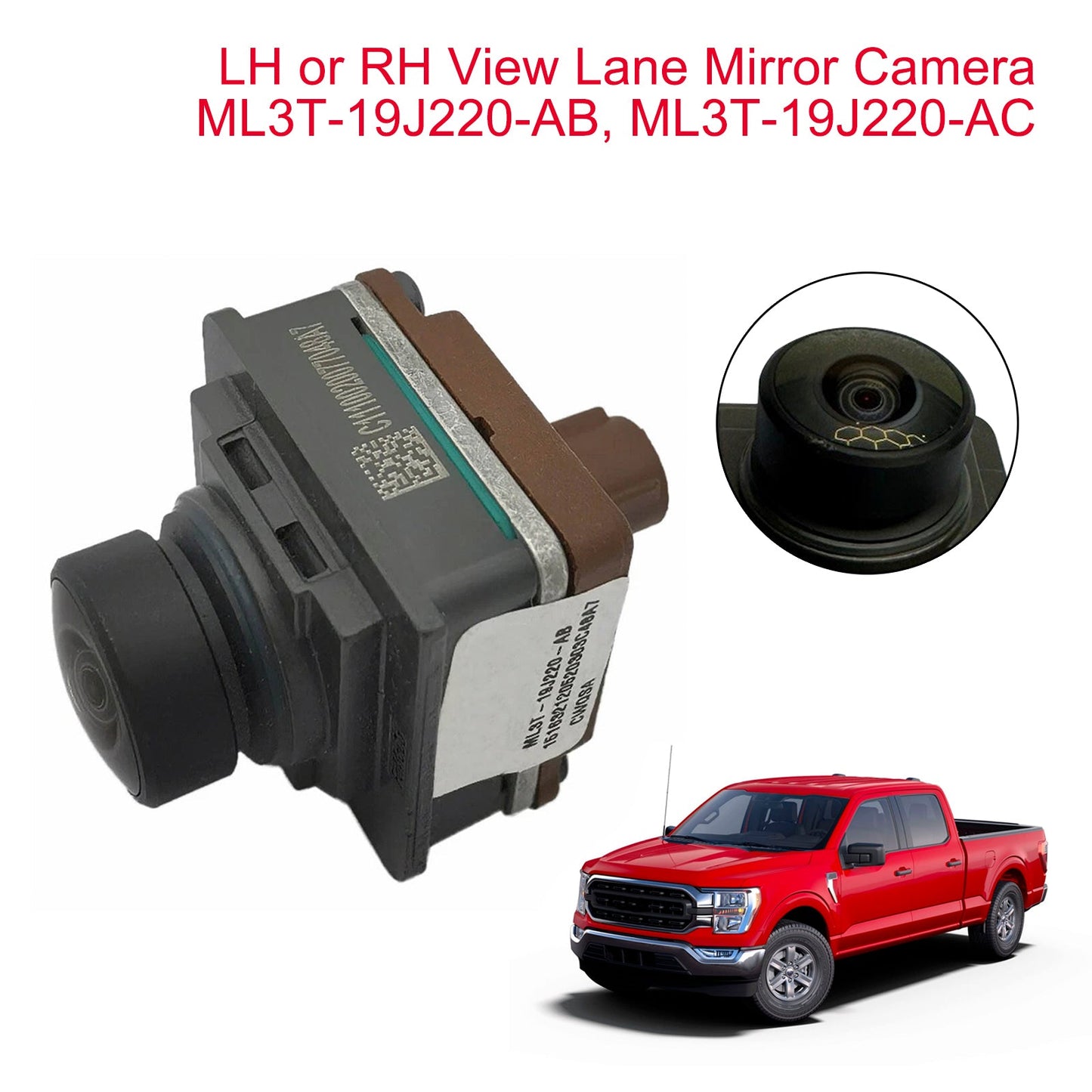 LH or RH View Lane Mirror Camera ML3T-19J220-AB ML3T-19J220-AC For Ford F-150 Mustang Mach-E ML3T-19J220-AB