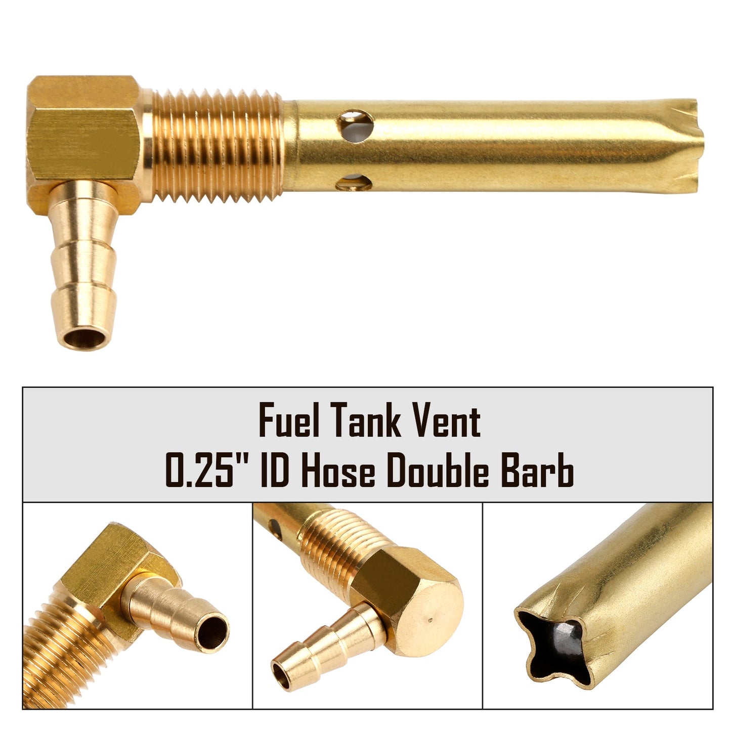 Small 1/4" Hose Double Barb Fuel Tank Vent Assy FTA-V-40 For Both small and large tanks