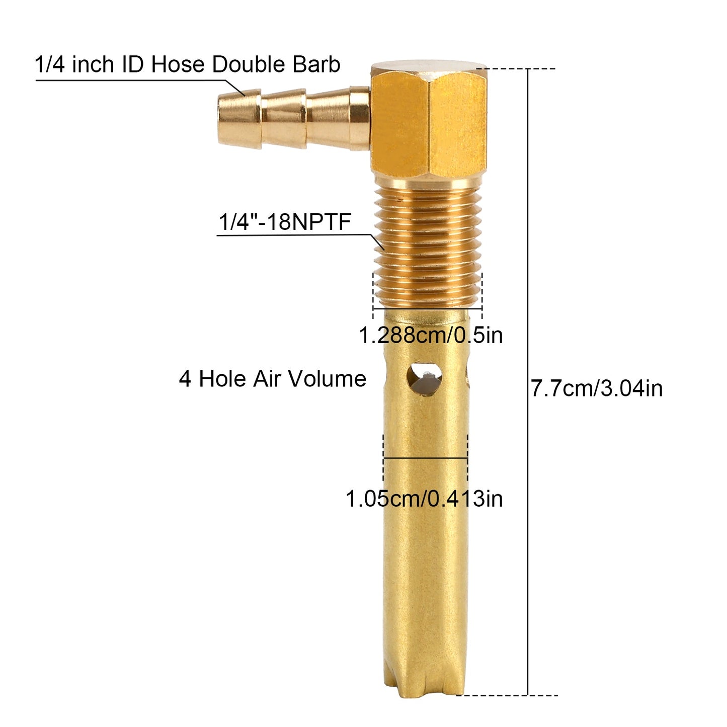 2PCS Small 1/4" Hose Double Barb Fuel Tank Vent Assy FTA-V-40 For Both small and large tanks