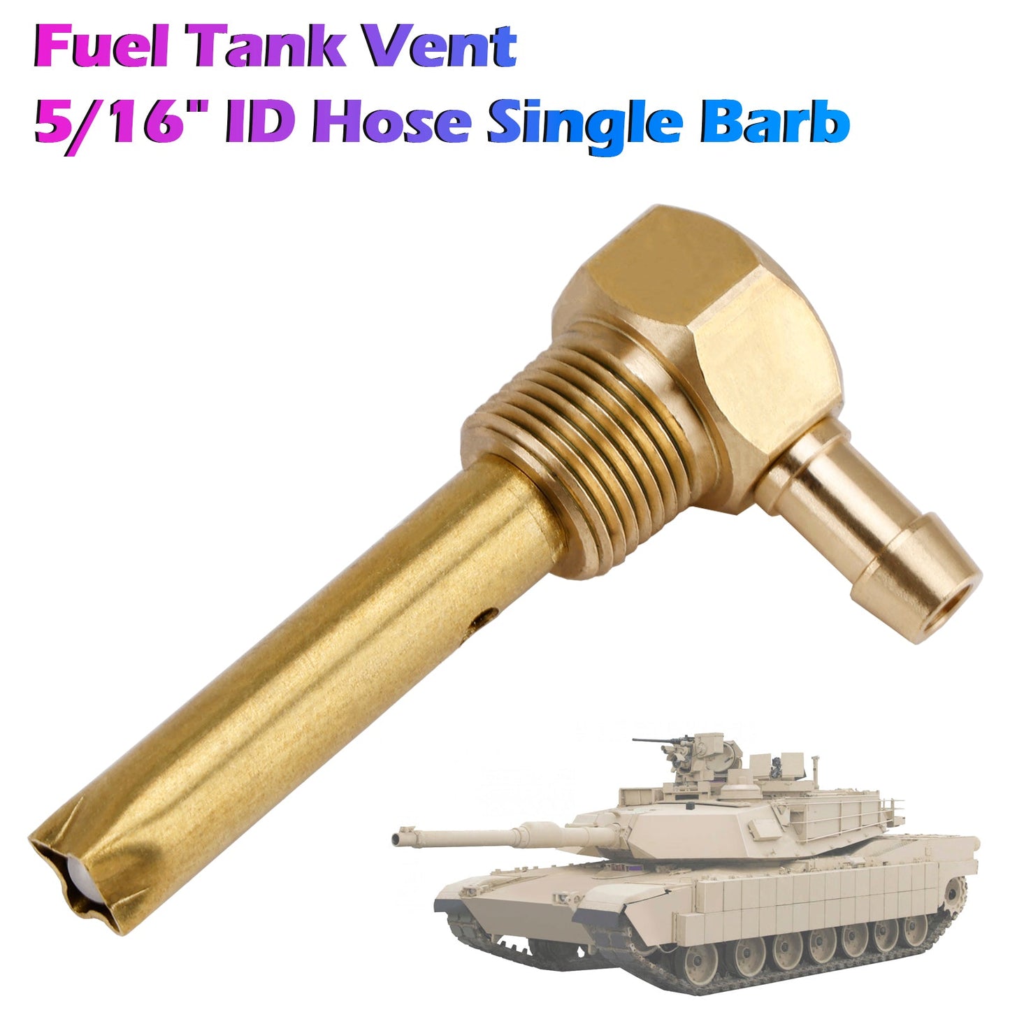 5/16" ID Hose Fuel Tank Vent 3/8"-18NPTF Thread For both small and large tanks