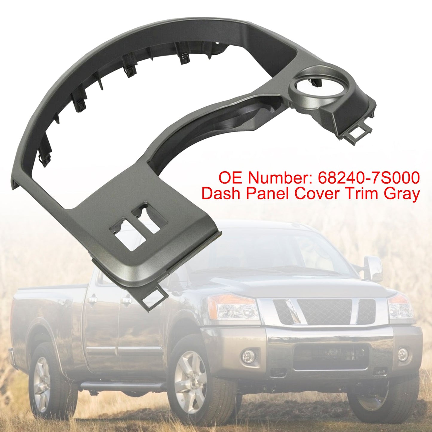 Nissan Titan Armada 2004-2006 Dash Panel Gauge Cover Trim Gray 68240-7S000
