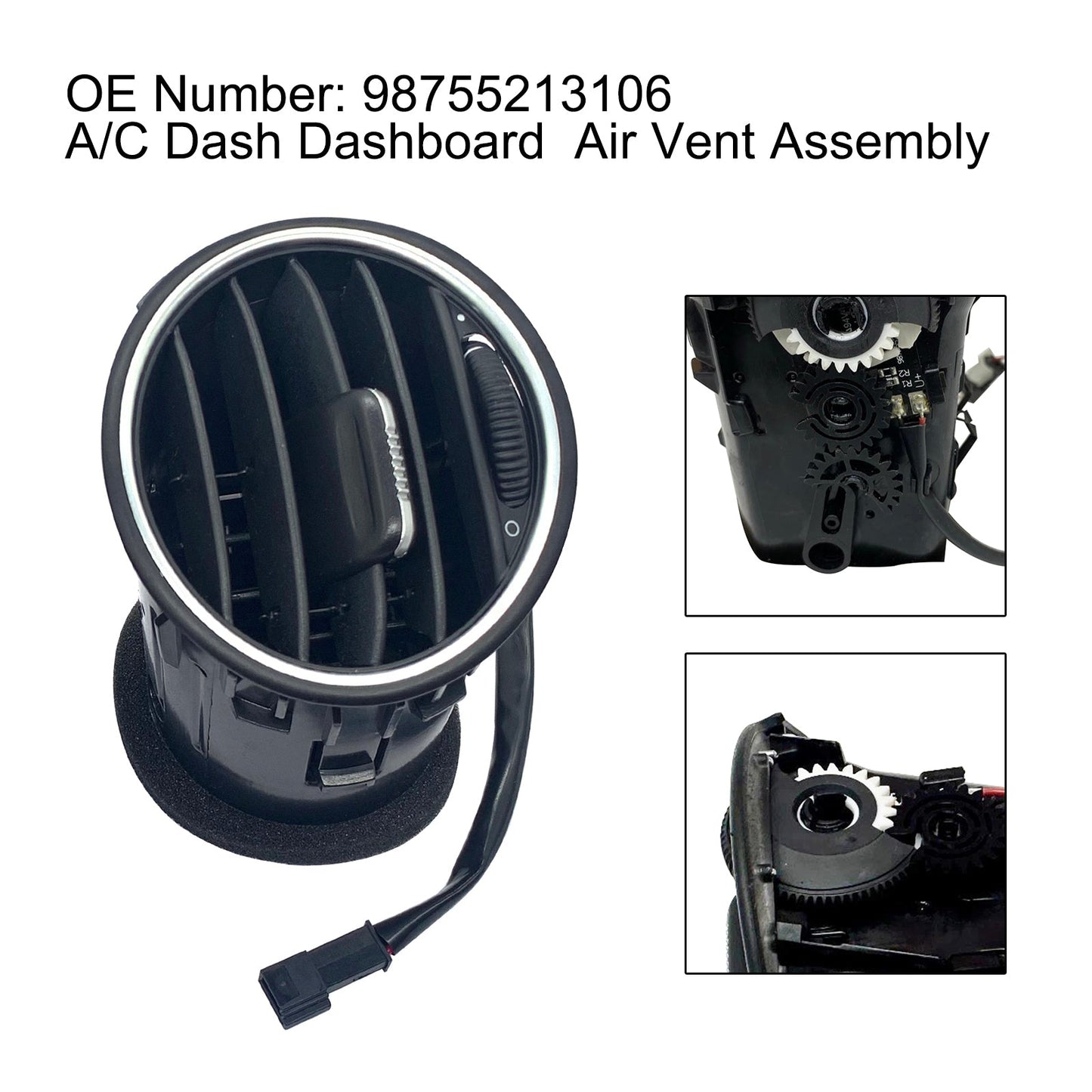 Porsche Cayman 2007-2012 A/C Dash Dashboard Air Vent Assembly 98755213106 98755213103