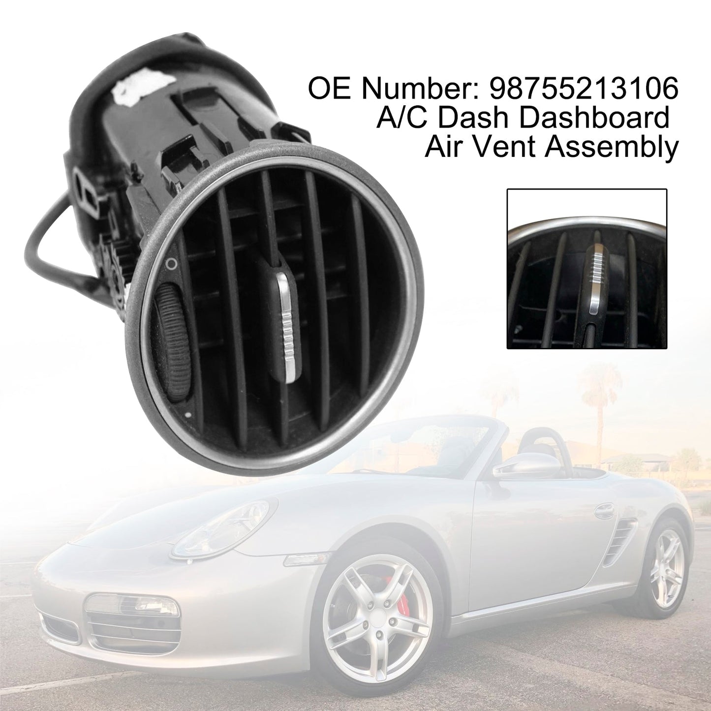 Porsche Cayman 2007-2012 A/C Dash Dashboard Air Vent Assembly 98755213106 98755213103