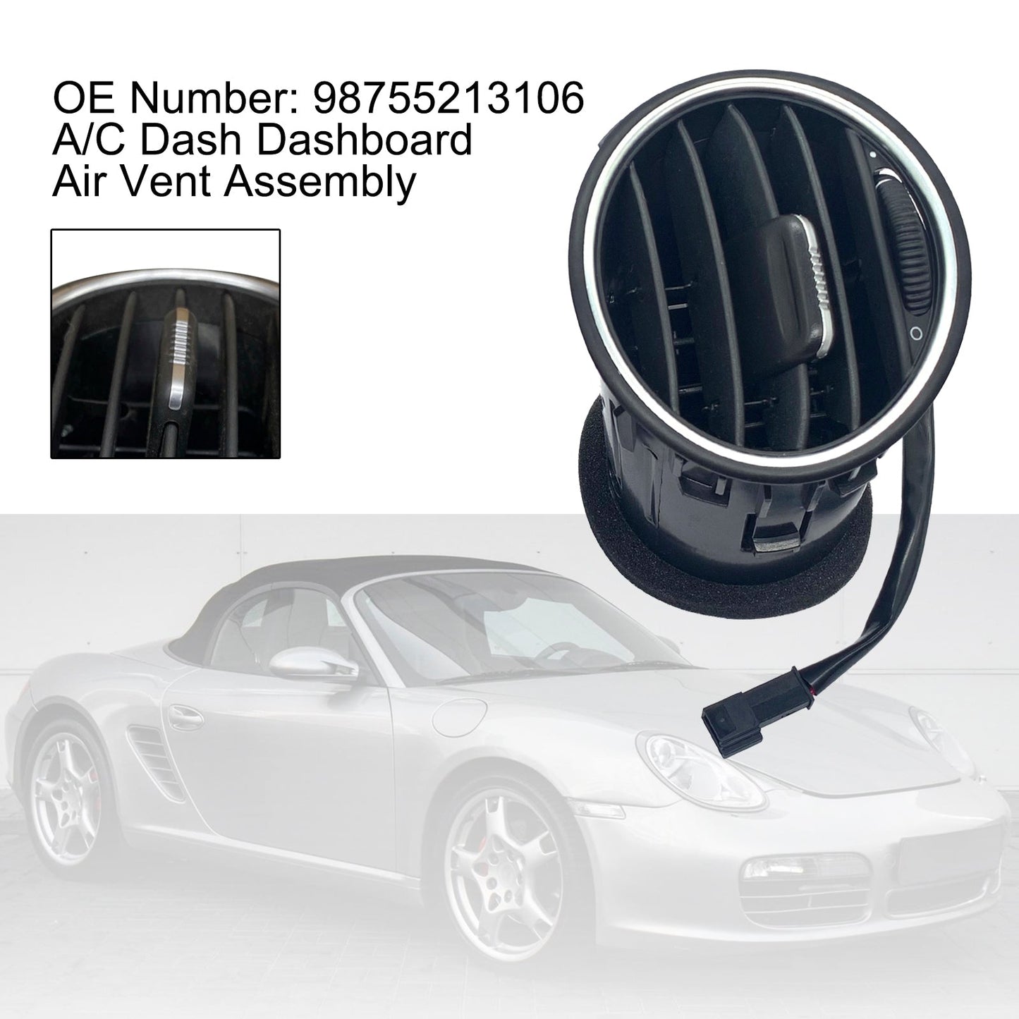 Porsche 987 Boxster Cayman A/C Dash Dashboard Air Vent Assembly 98755213106 98755213103