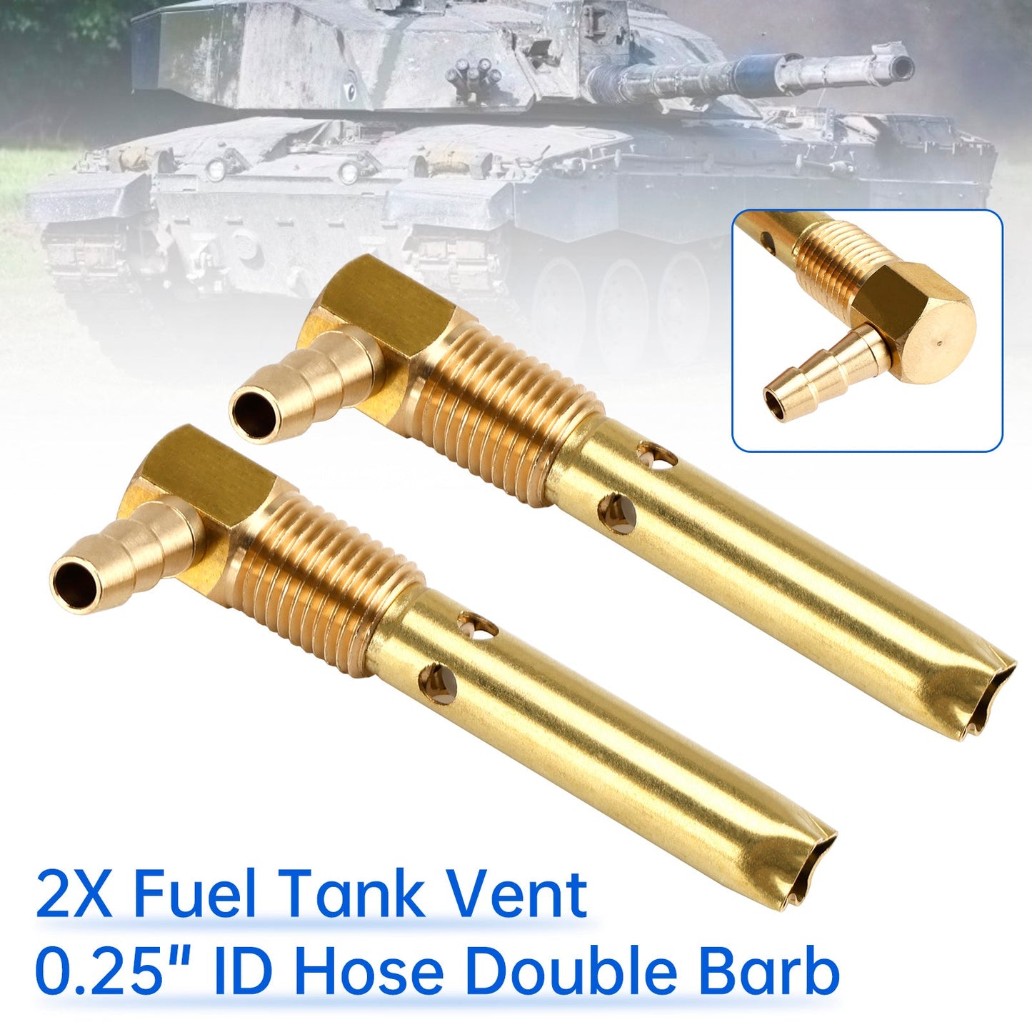 2PCS Small 1/4" Hose Double Barb Fuel Tank Vent Assy FTA-V-40 For Both small and large tanks