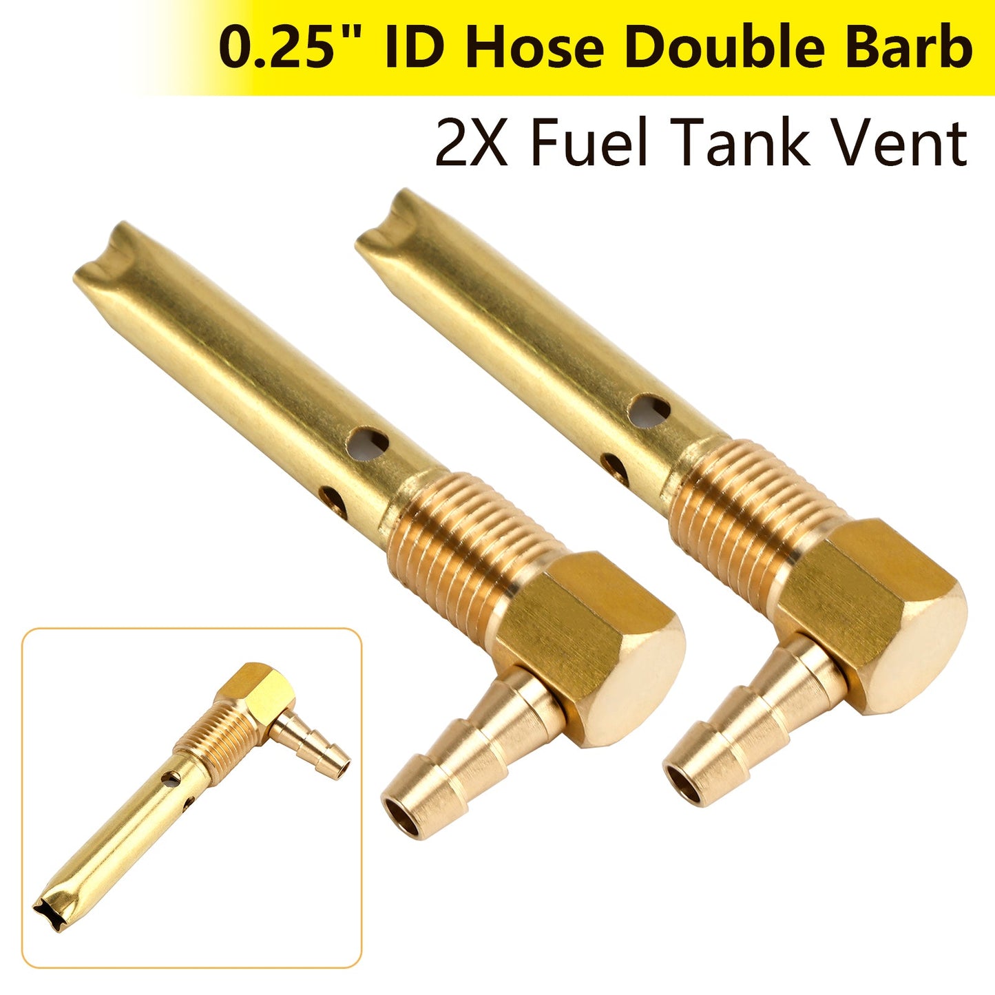 2PCS Small 1/4" Hose Double Barb Fuel Tank Vent Assy FTA-V-40 For Both small and large tanks
