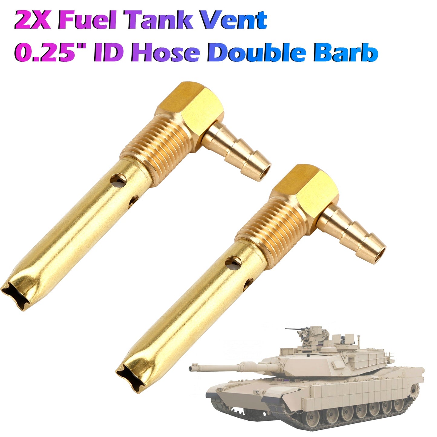 2PCS Small 1/4" Hose Double Barb Fuel Tank Vent Assy FTA-V-40 For Both small and large tanks