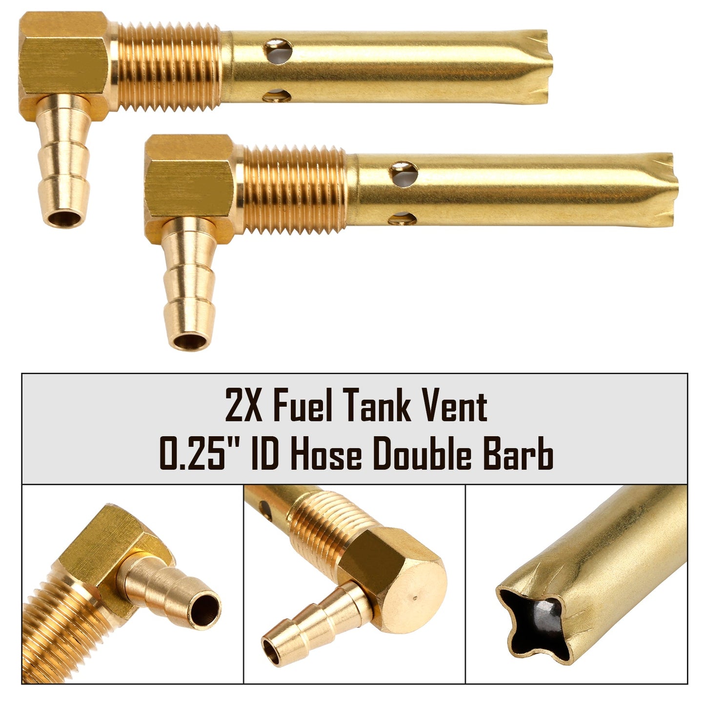 2PCS Small 1/4" Hose Double Barb Fuel Tank Vent Assy FTA-V-40 For Both small and large tanks