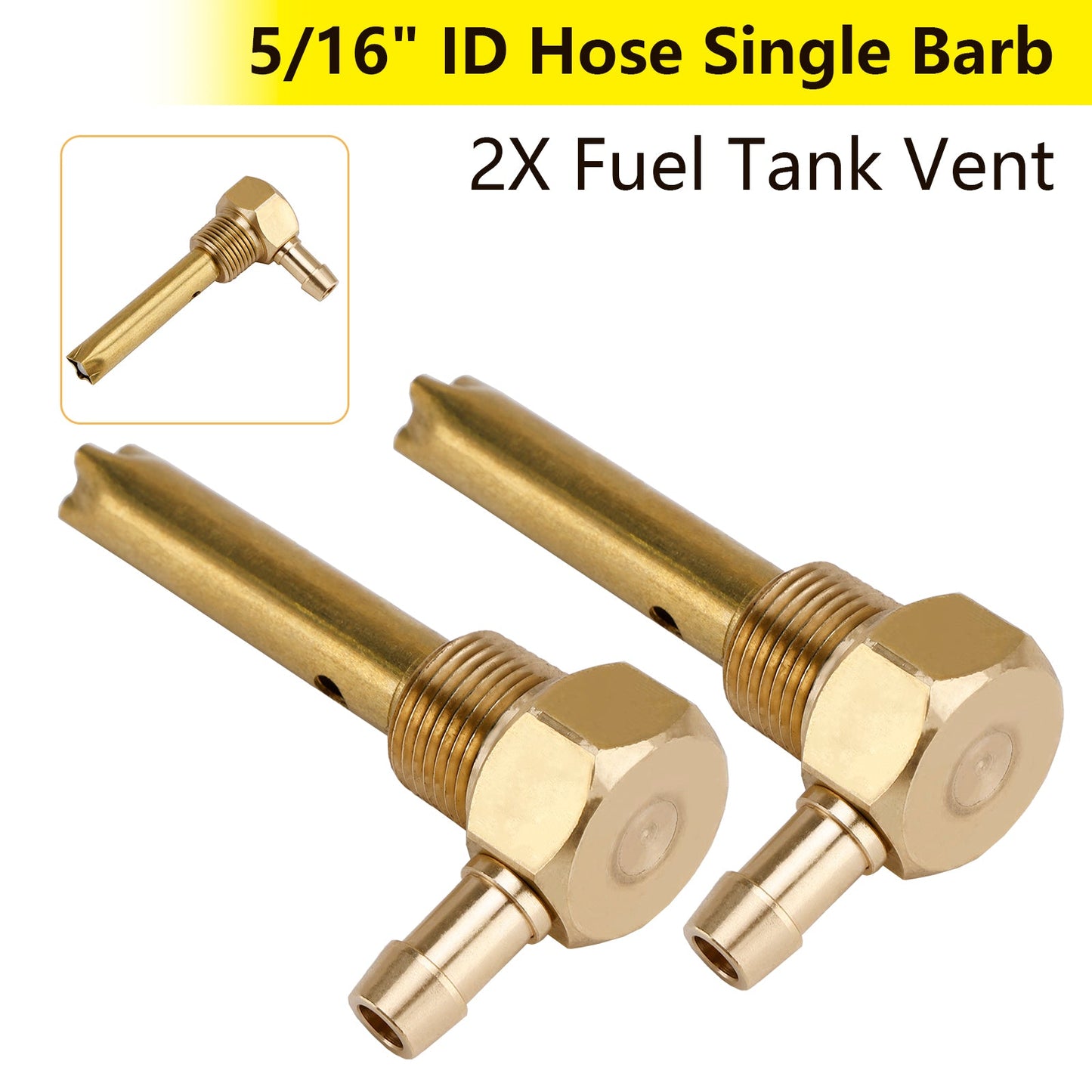 2CPS 5/16" ID Hose Fuel Tank Vent 3/8"-18NPTF Thread For both small and large tanks