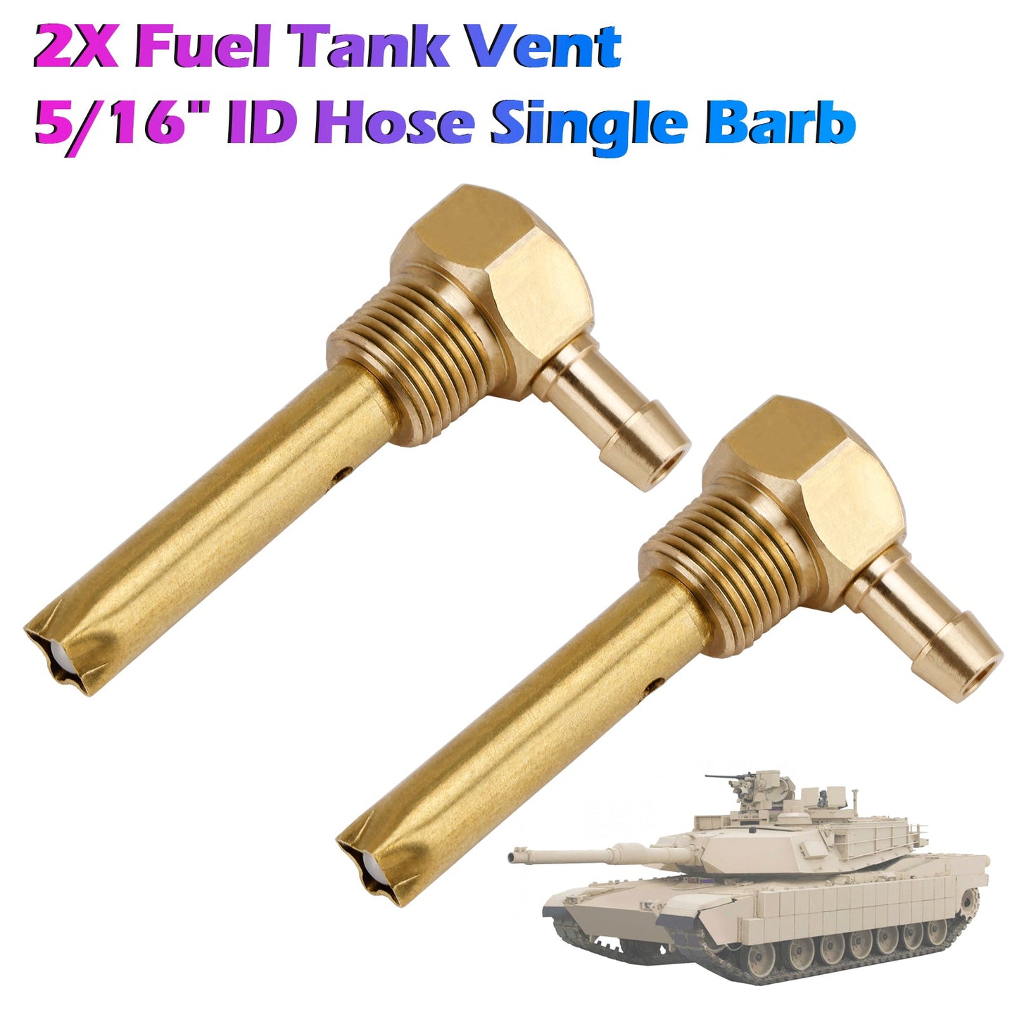 2CPS 5/16" ID Hose Fuel Tank Vent 3/8"-18NPTF Thread For both small and large tanks