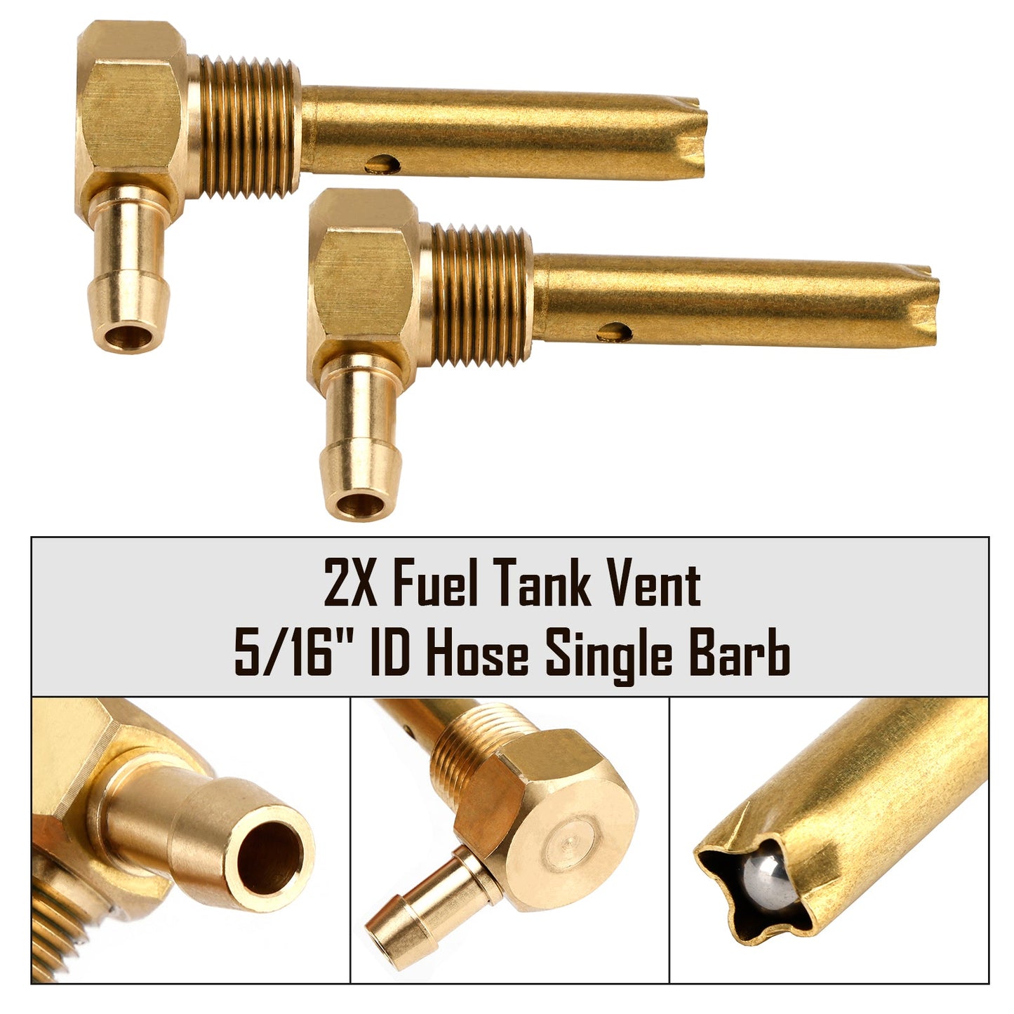 2CPS 5/16" ID Hose Fuel Tank Vent 3/8"-18NPTF Thread For both small and large tanks