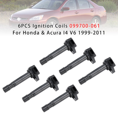 Honda & Acura I4 V6 1999-2011 6PCS Ignition Coils 099700-061 099700-072