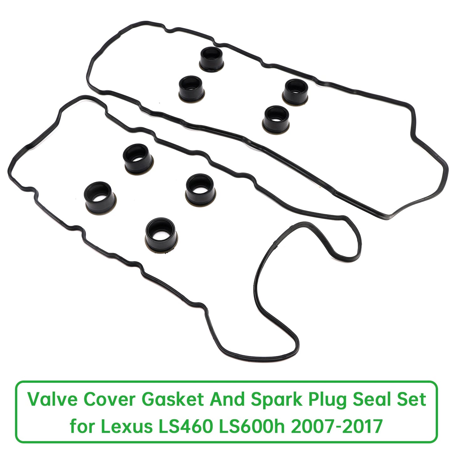 Lexus LS460 LS600h 2007-2017 Valve Cover Gasket And Spark Plug Seal Set 11213-38030 11214-38020 11193-38020