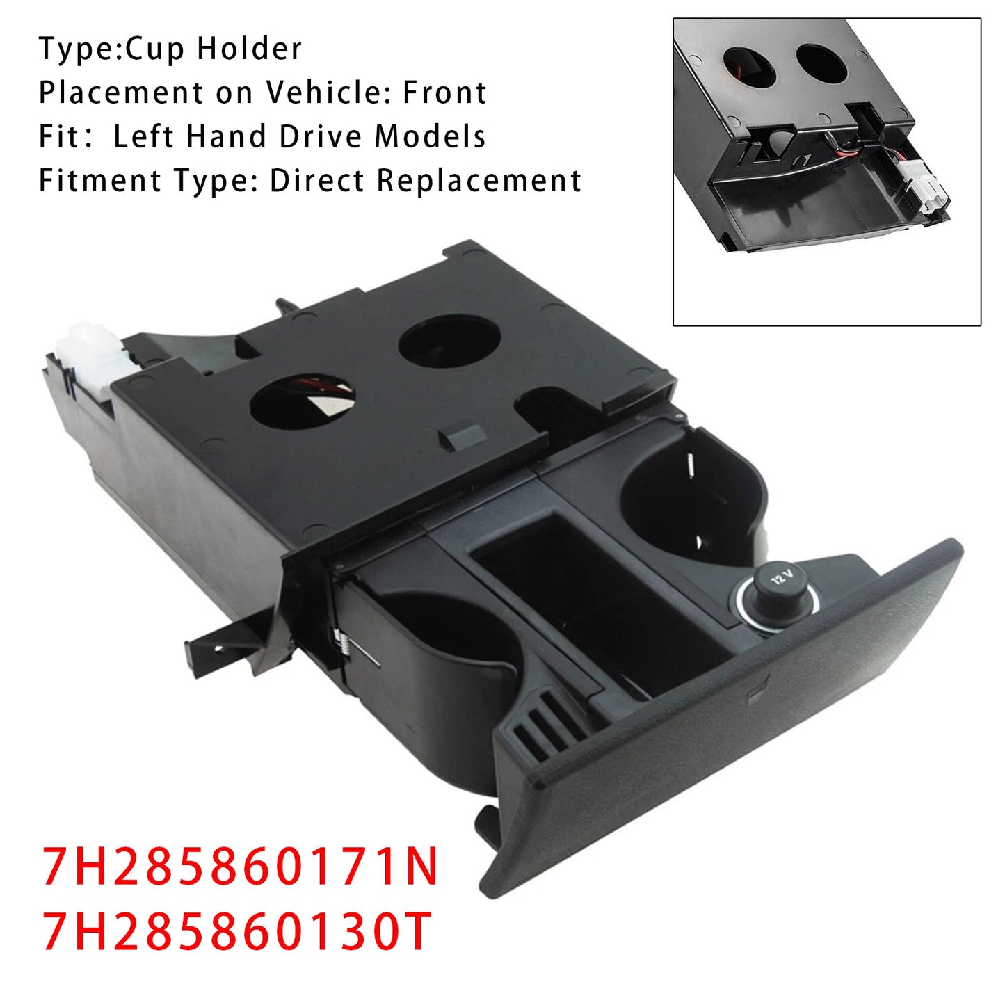 VW Transporter T5 7H285860171N Black Premium Cup Holder