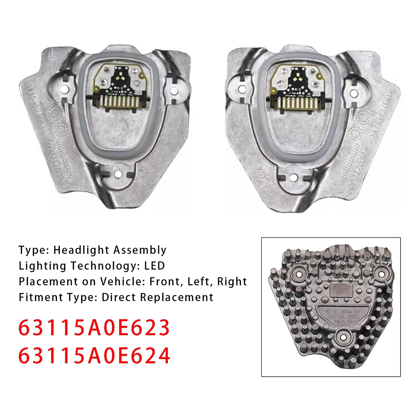 BMW X3 X4 G01 G02 LCI 2pcs 63115A0E623+63115A0E624 LED Headlight DRL Unit Module