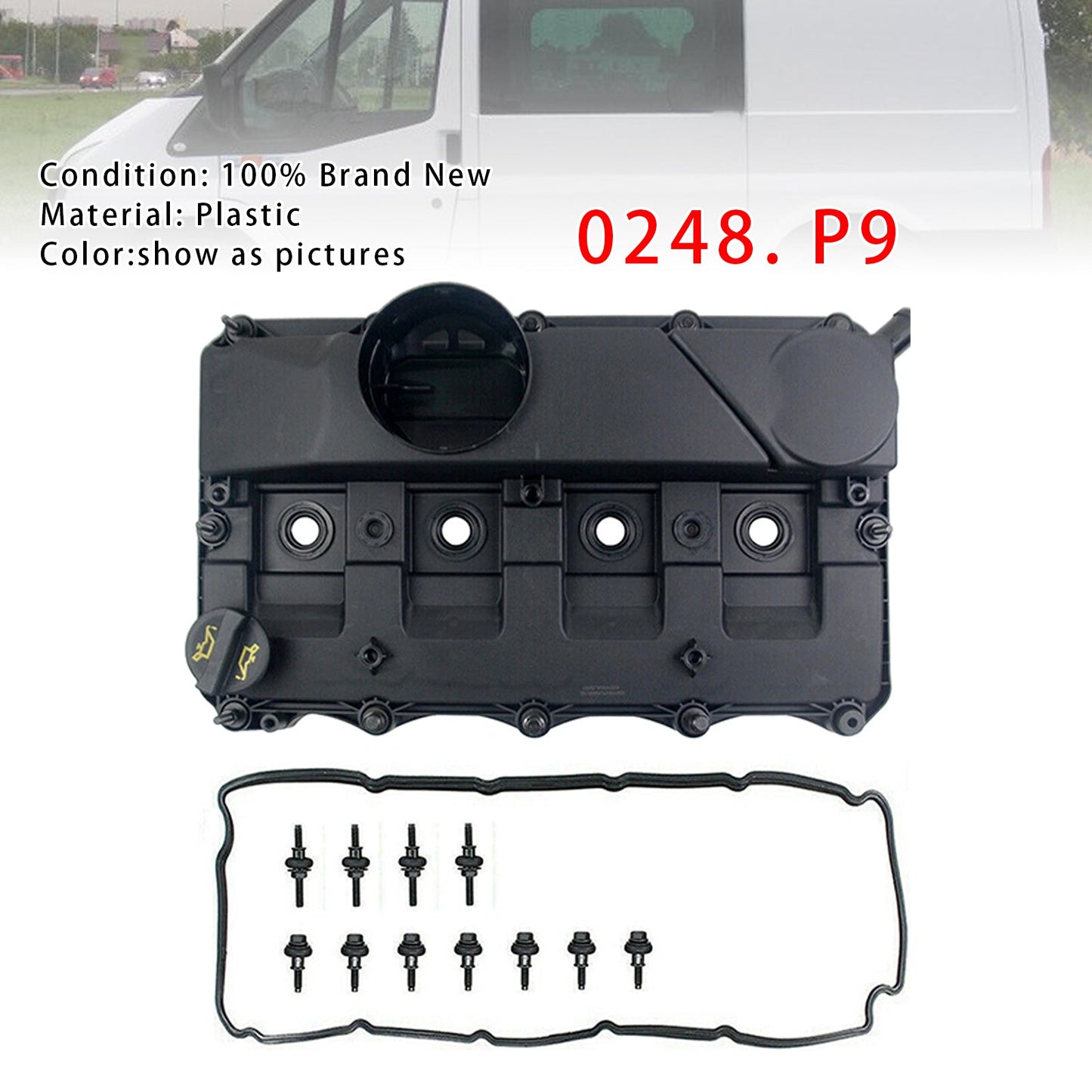 Citroen Peugeot Ford 2.2 HDI TDCI 0248.P9 Valve Cover Cylinder Head Cover 0248P9 1526690 6C1Q6K271BH