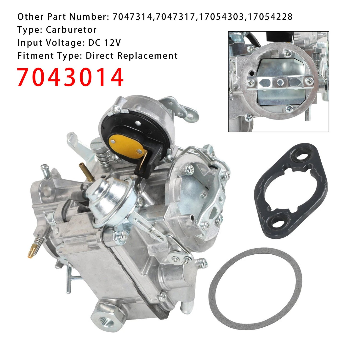 Chevy & GMC L6 eingines- 4.1L 250 & 4.8L 292 Carburetor w/Gaskets 7043014
