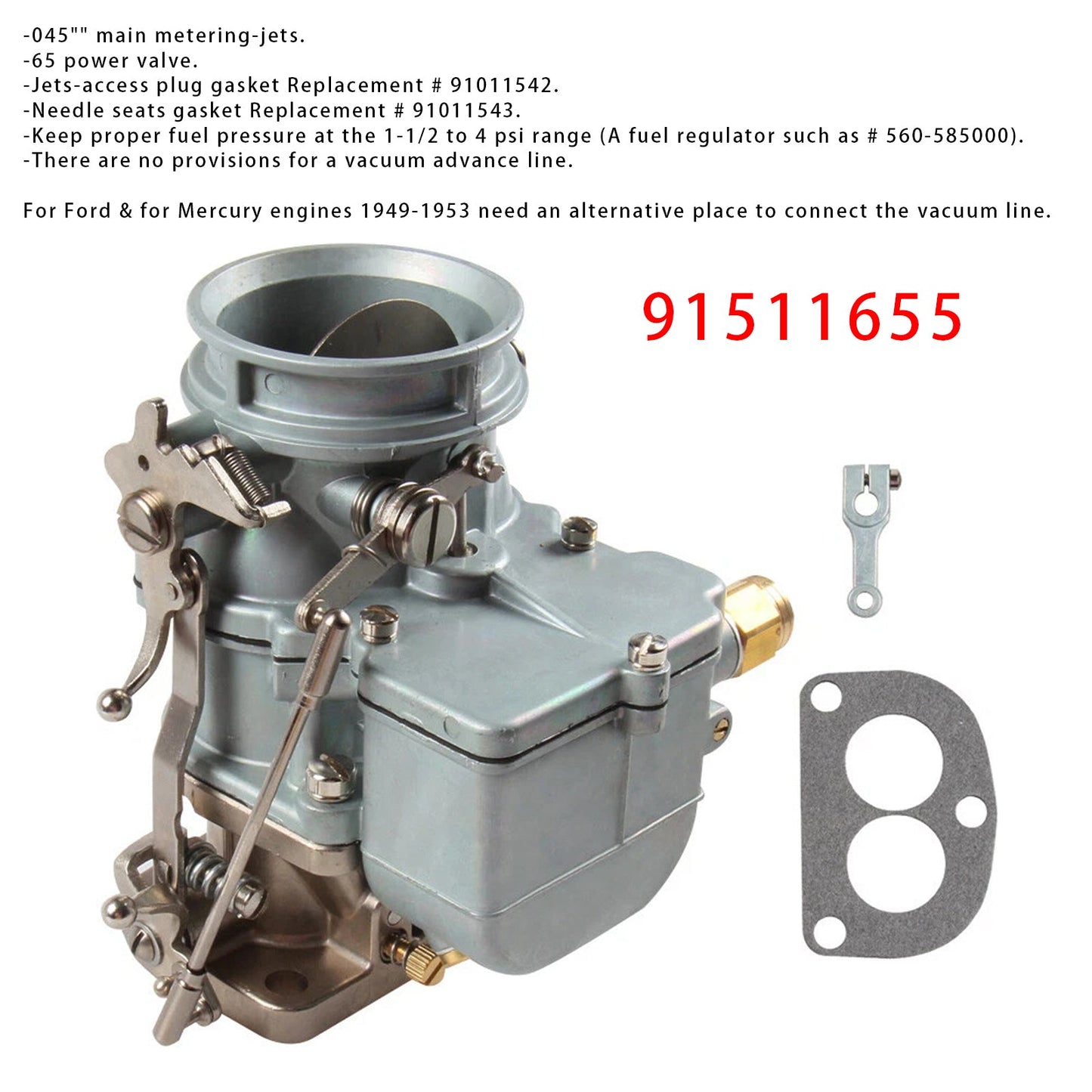Carb Speedway 9-Super-7 97 Style Natural Finish 2-BBL 91511655 Carburetor
