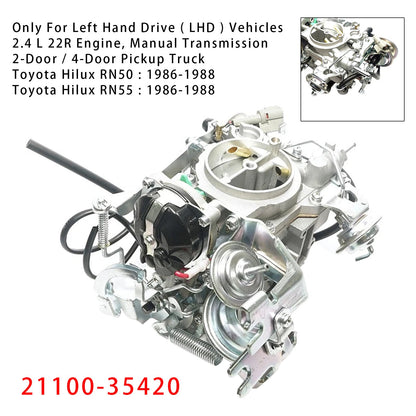 Toyota Hilux 4D Double Cab RN50 RN55 2.4 L 22R LHD 1986-1988  Carburetor 21100-35420