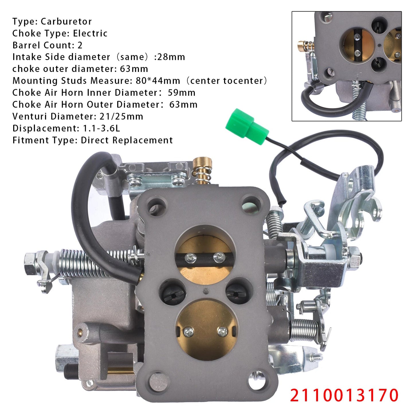 Toyota Corolla DLX Coupe 2-Door 1981 1.8L Carburetor Carb Kit 2110013170