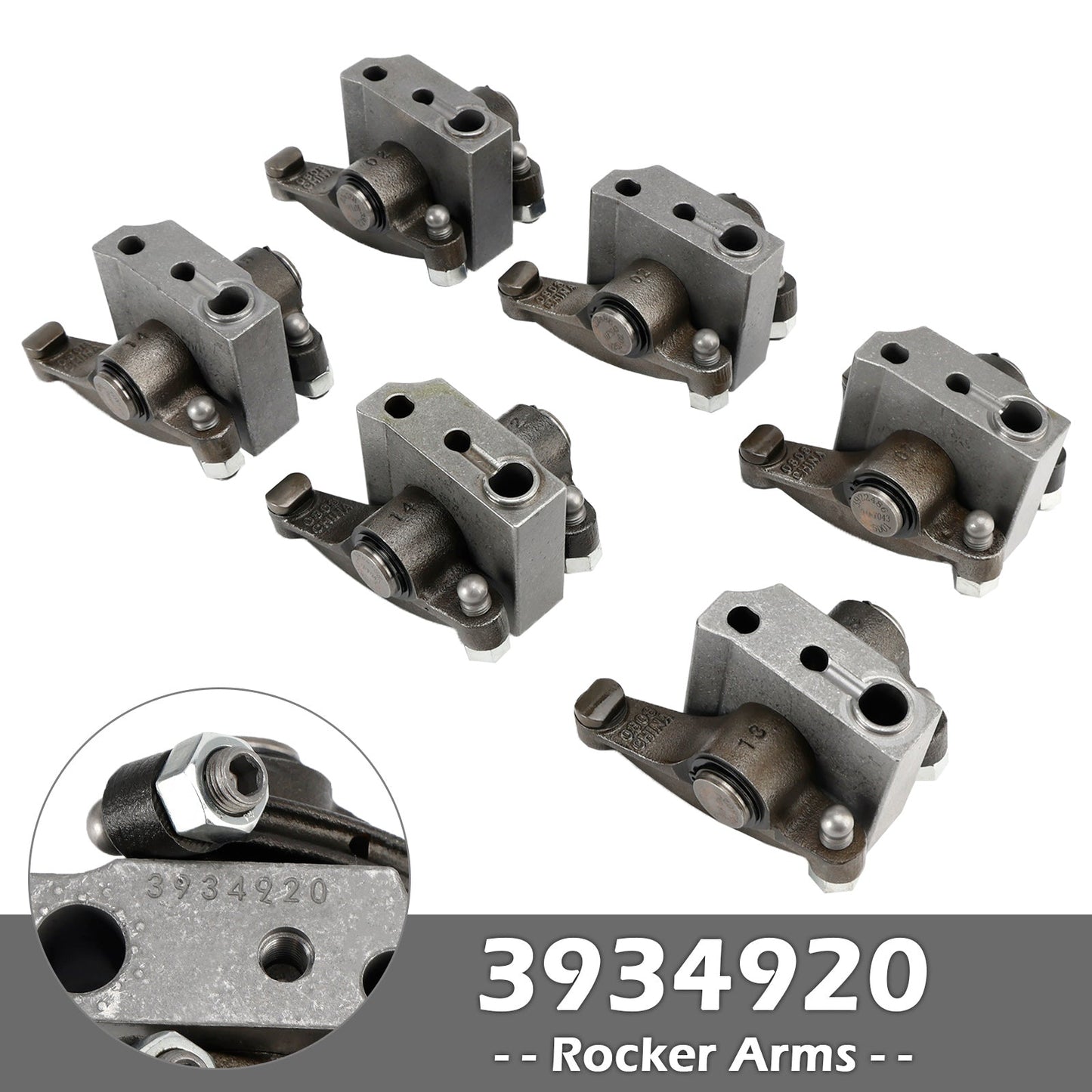 6PCS Intake Exhaust Rocker Arms Support Set 3934920 4089669 for Cummins Dodge 5.9L 12V