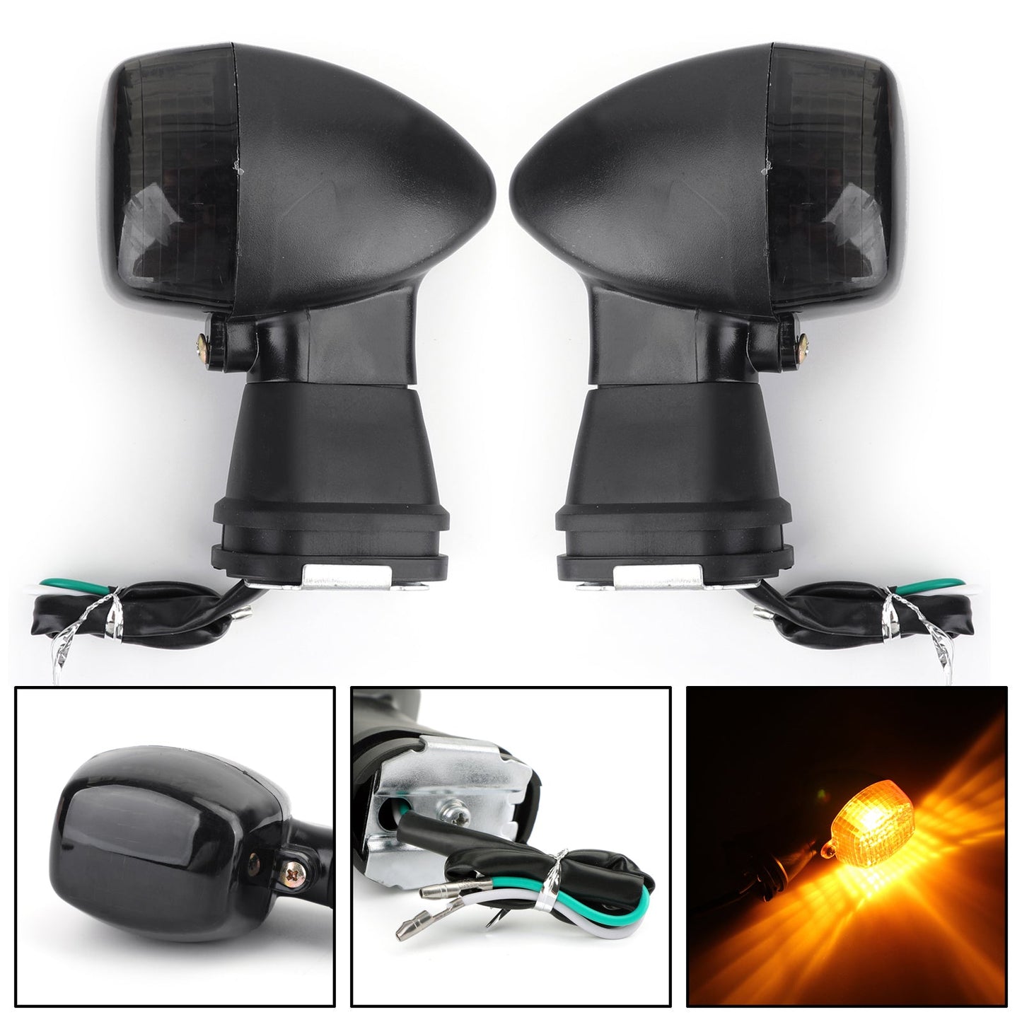 Front Turn Signal Fit For For Kawasaki ZX-R 750 90-95 400R 93-96 EX 500R NINJA 00-06 ZR-X 400 95-08 Assosary