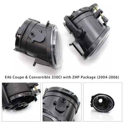 2004-2006 BMW E46 Coupe & Convertible 330CI with ZHP Package Pair Front Fog Light Lamps Without Bulbs 63177894017 63177894018