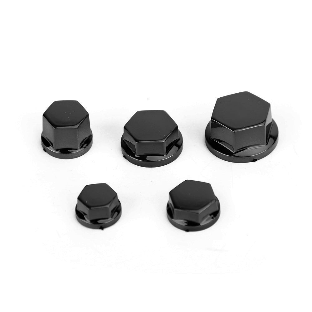 Lot de 30 bouchons de vis et écrous de pompe à eau noirs, 5 tailles