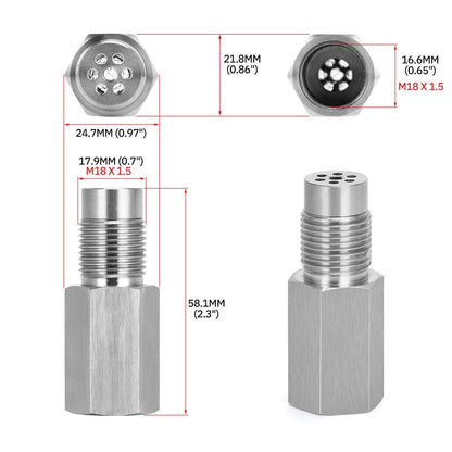 O2 Sensor Eliminator Adapter Oxygen Sensor Simulator Extender Catalytic Converter CEL Spacer with Mini CAT