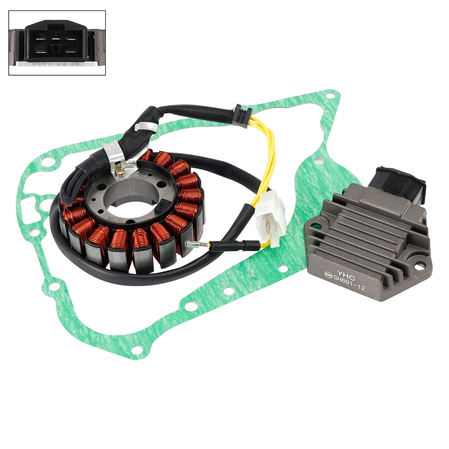 Peugeot SV250 2001-2002 Magneto Coil Stator + Voltage Regulator + Gasket Assy