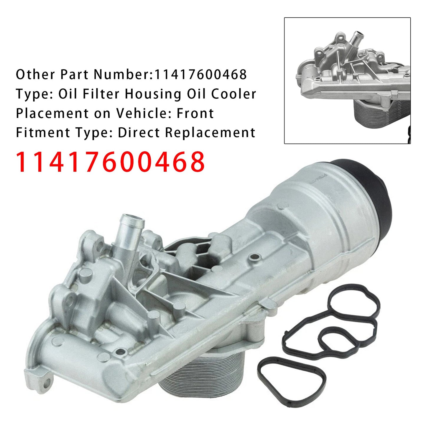 BMW F20 F21 F30 11417600468 Engine Oil Cooler Filter Housing