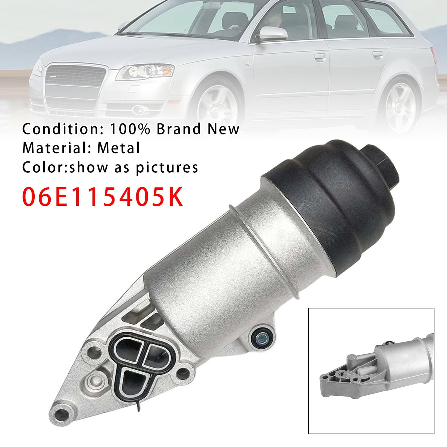 Audi A4 2005-2009 Engine Oil Cooler Oil Filter Assembly 06E115405K