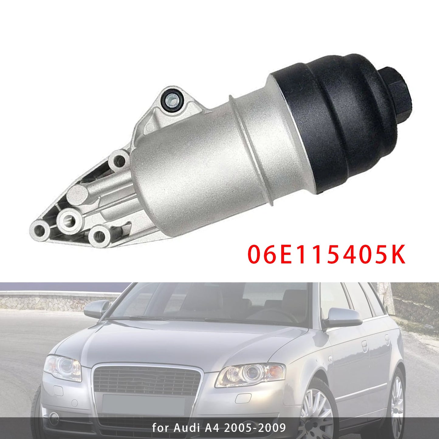 Audi A4 2005-2009 Engine Oil Cooler Oil Filter Assembly 06E115405K