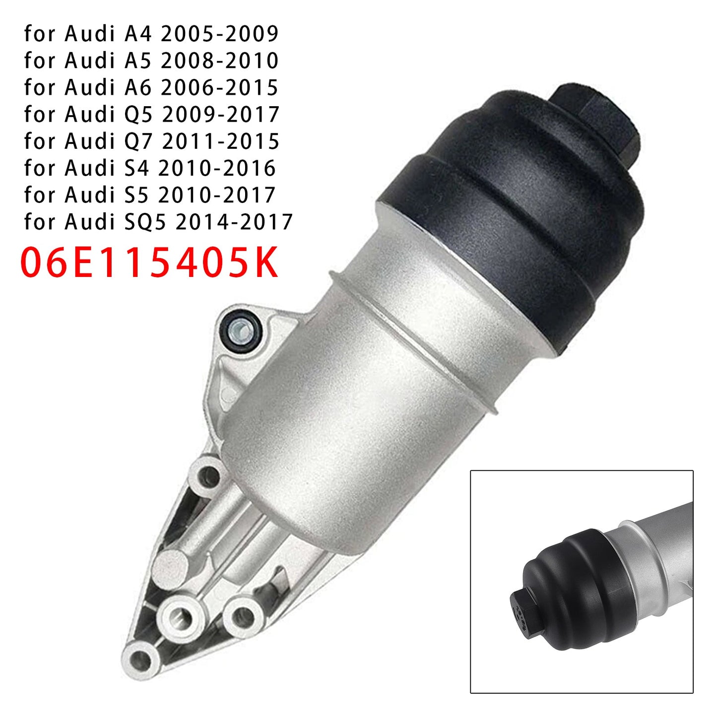 Audi A4 2005-2009 Engine Oil Cooler Oil Filter Assembly 06E115405K