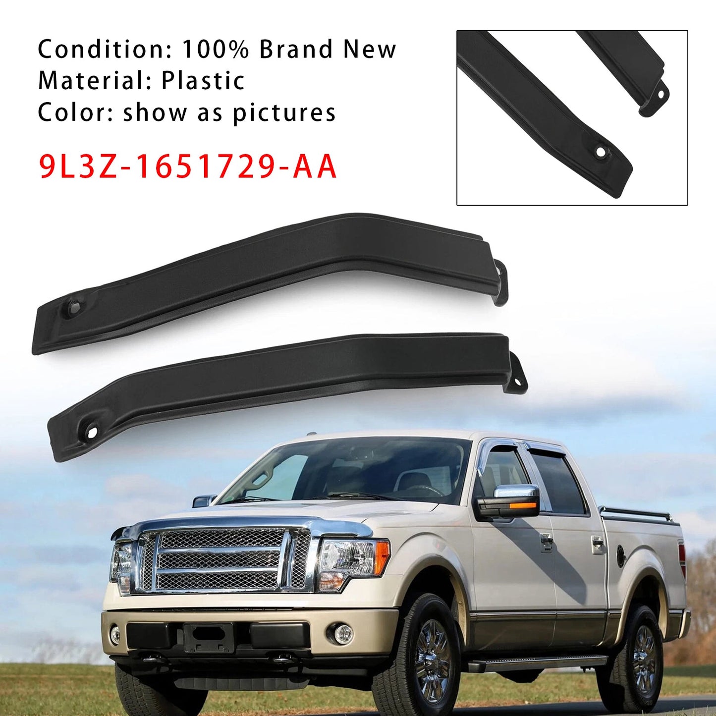 Ford F150 2009-2014 Exterior Cab Corner Roof Moldings RH+LH 9L3Z-1651729-AA