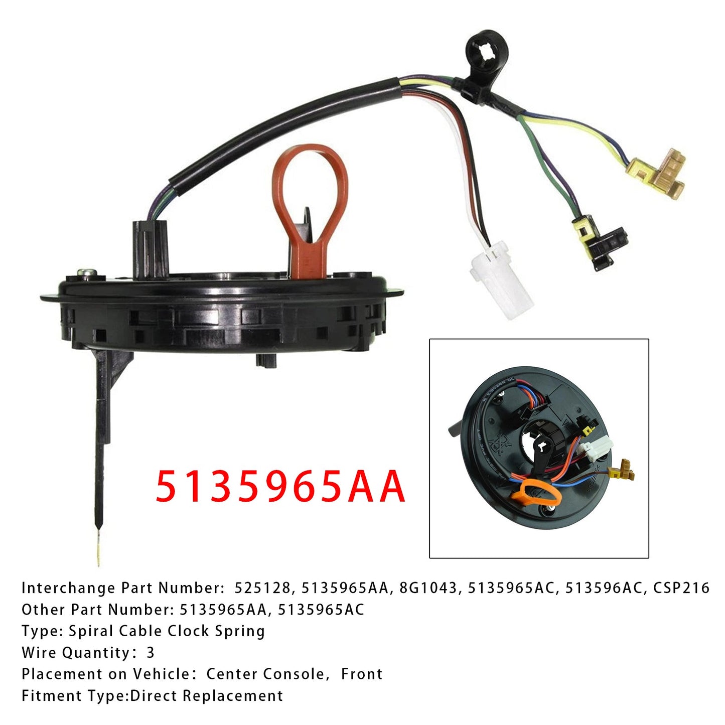 Dodge Charger Magnum Chrysler 300 2005-2008 Spiral Cable Clock Spring 5135965AA