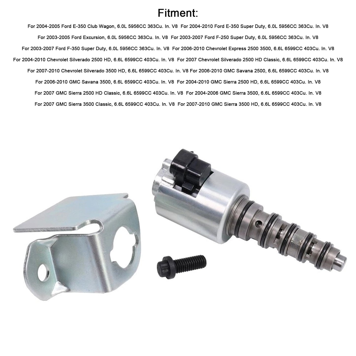 Ford F250 2004-10 6.0L Oil Control Valve Timing VVT Solenoid 3C3Z-6F089-AA