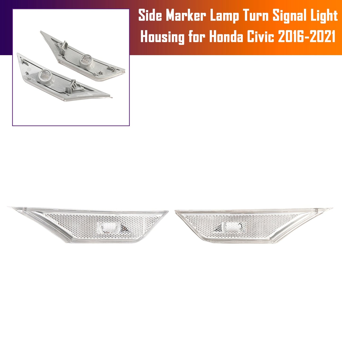 2016-2021 Honda Civic Side Marker Lamp Turn Signal Light Housing for Honda Civic 2016-2021