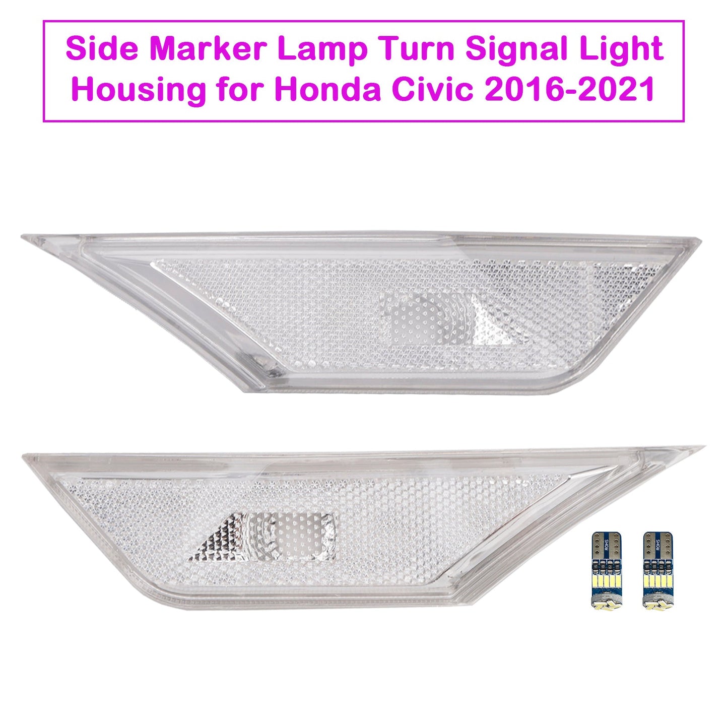 2016-2021 Honda Civic Honda Civic 2016-2021 Side Marker Lamp Turn Signal Light Housing With light bulb