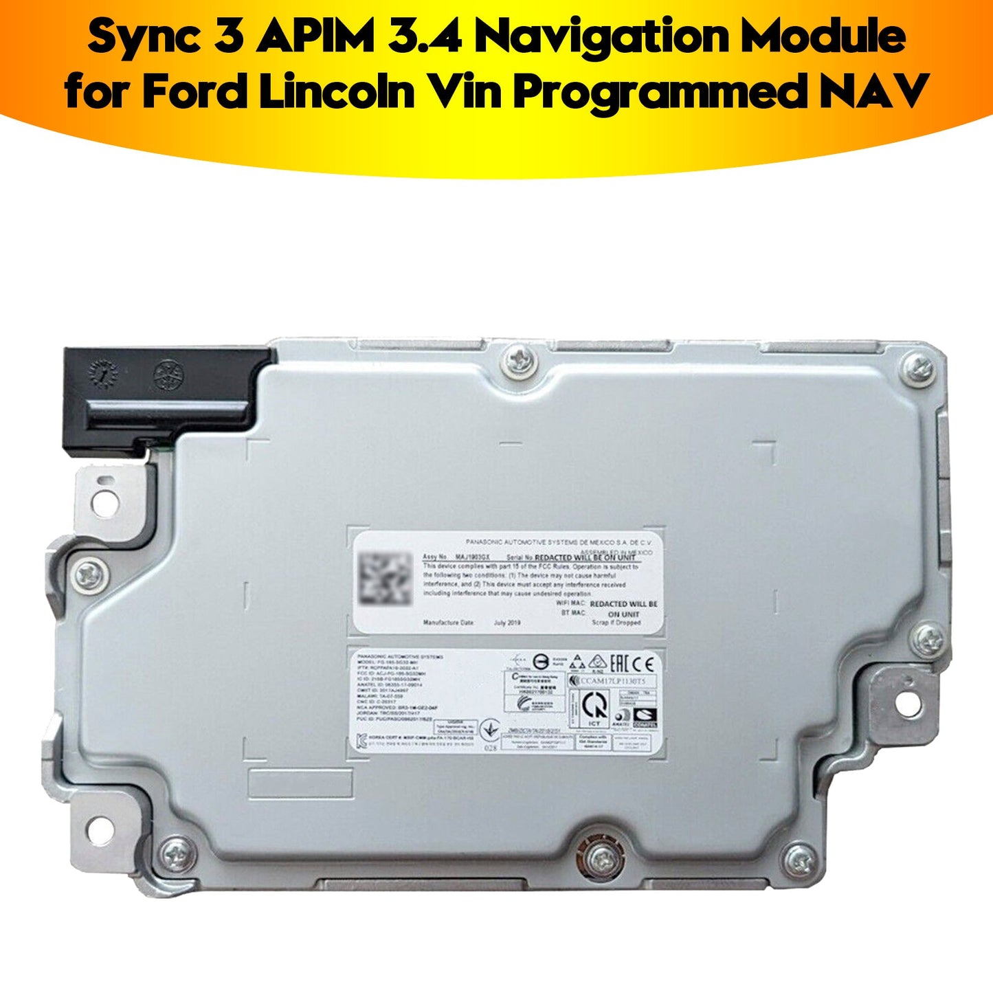 Sync 3 APIM 3.4 Navigation Module for Ford Lincoln Vin Programmed NAV