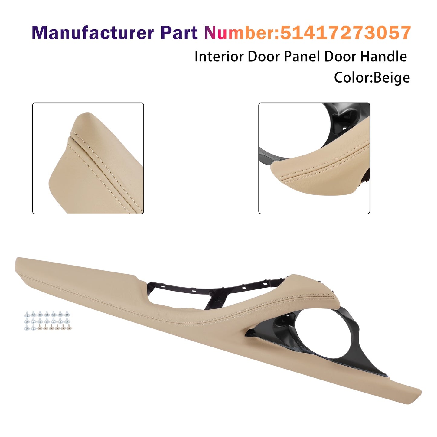 BMW 5 Series F11 F10 F18 2010-2016 Interior Door Panel Door Handle Beige