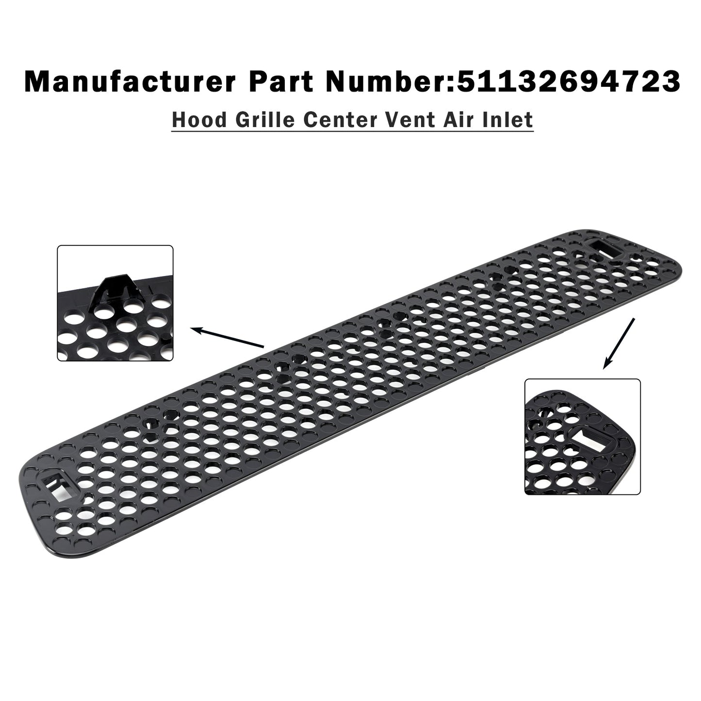 BMW E46 M3 2001-2006 Hood Grille Center Vent Air Inlet 51132694723
