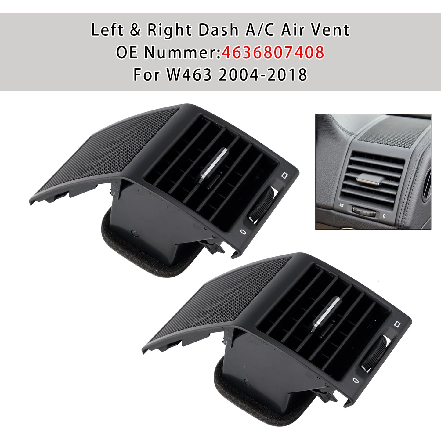Mercedes W463 G Class G500 G55 AMG Left & Right A/C Air Vent 4636807408
