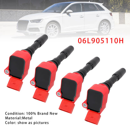 VW Jetta Beetle Passat Golf 1.8 & 2.0 2015-2023 4PCS Ignition Coil 06L905110H