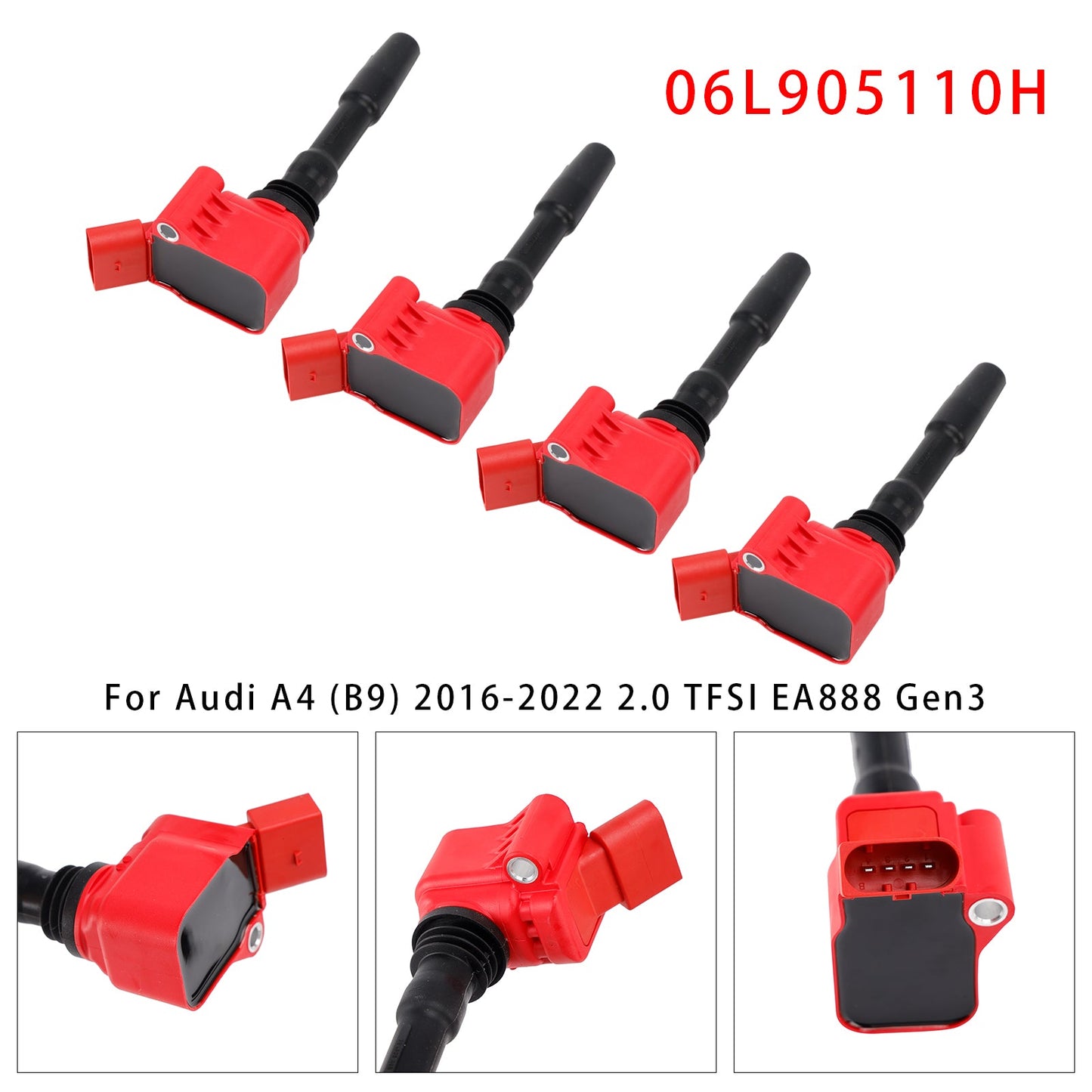 VW Jetta Beetle Passat Golf 1.8 & 2.0 2015-2023 4PCS Ignition Coil 06L905110H