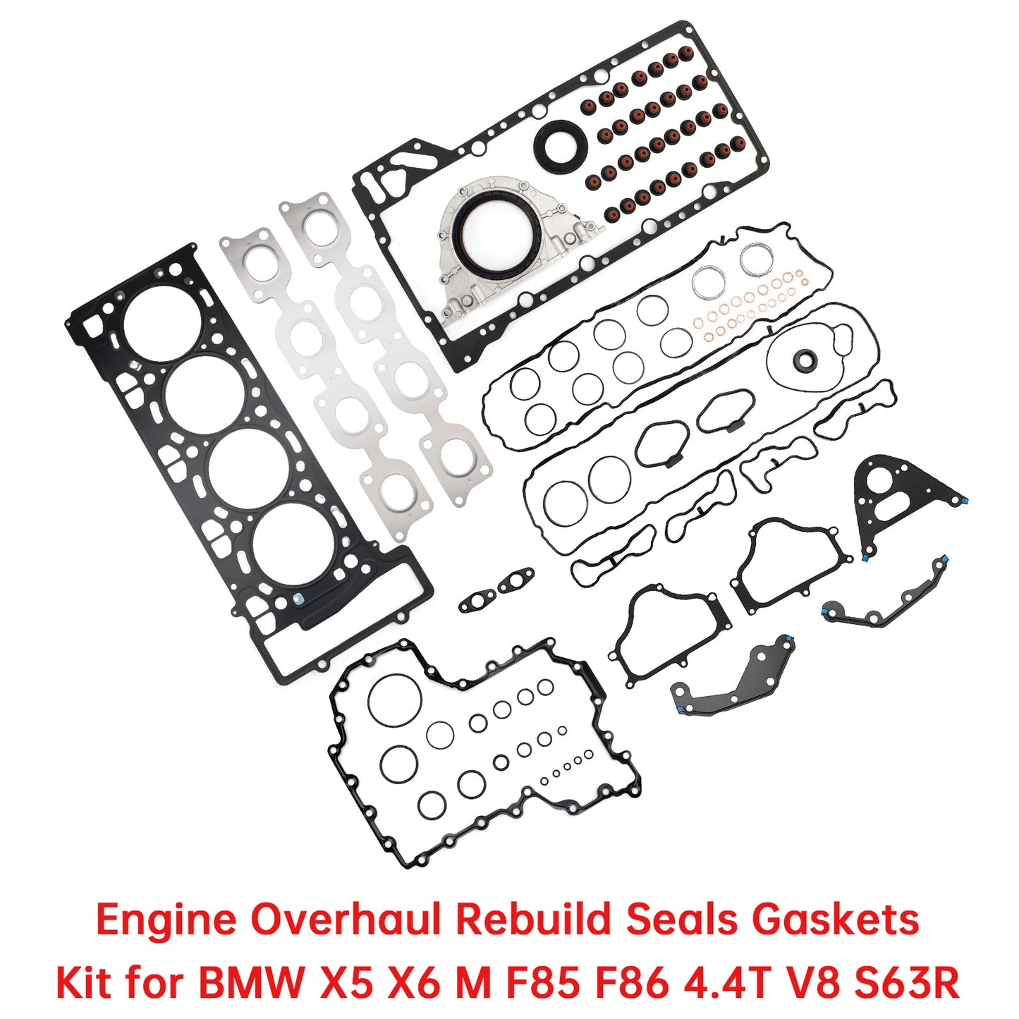 2014-2019 F86 / S63R  BMW X6 M 11127614700 11127614701 Engine Overhaul Rebuild Seals Gaskets Kit F85 F86 4.4T V8 S63R