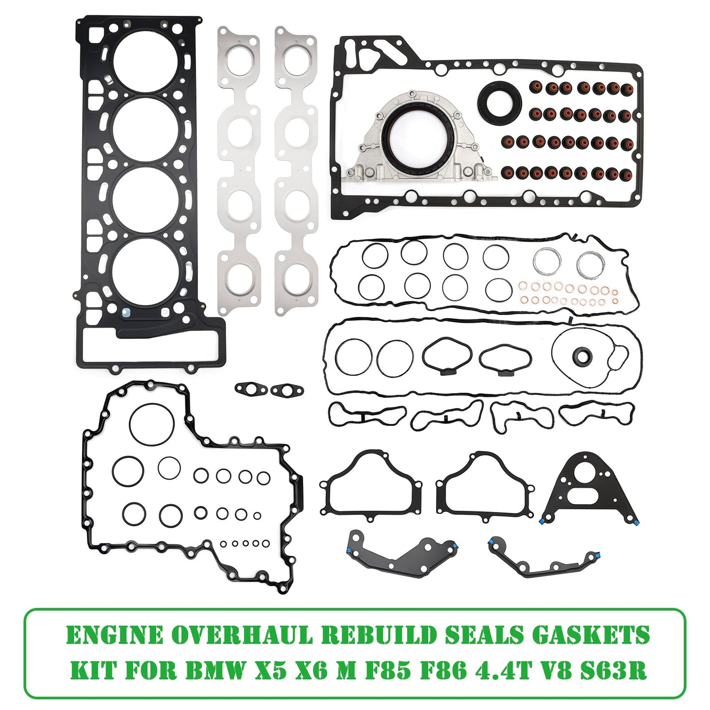 2014-2018 F85 / S63R  BMW X5 M  11127614700 11127614701 Engine Overhaul Rebuild Seals Gaskets Kit F85 F86 4.4T V8 S63R
